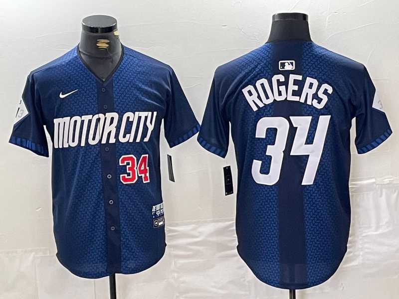 Mens Detroit Tigers #34 Jake Rogers 2024 Navy City Connect Cool Base Limited Stitched Jerseys->detroit tigers->MLB Jersey